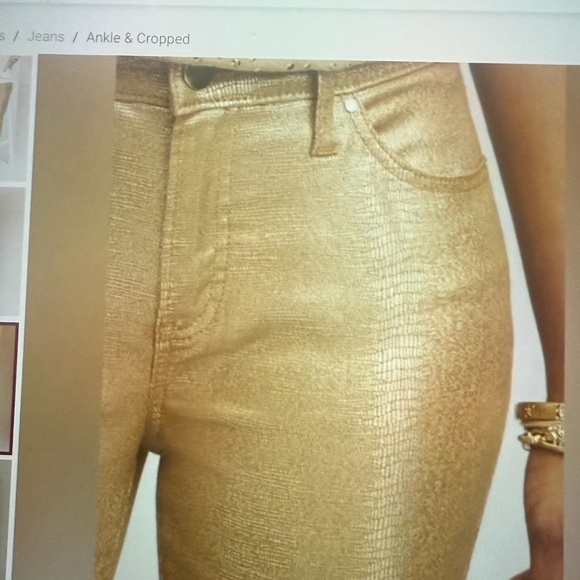 Chico's Platinum Denim Gold Jeans - Picture 12 of 12